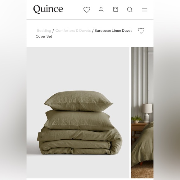 Quince European Linen Duvet Cover Set - Picture 1 of 4
